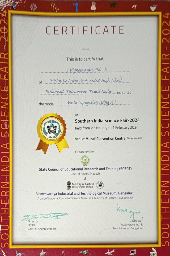 SISF 2024 Southern India Level Participation Certificate